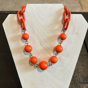 Chunky Orange Gold Large Bead Beaded Necklace Fall​​​​​​